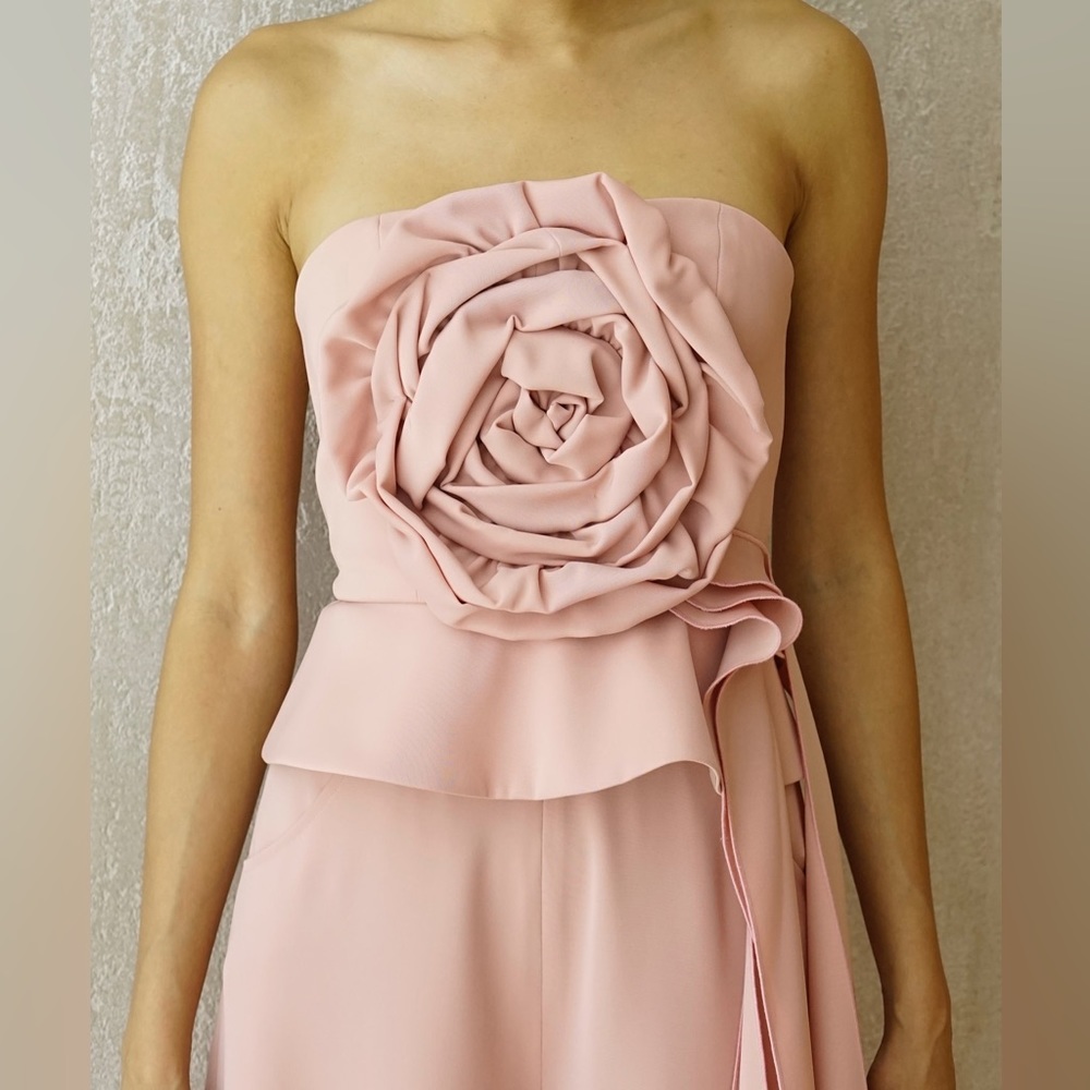 HATHAIRAT Signature Rose Top in Italian crepe bustier rose detail, final sale - Picture 4 of 4